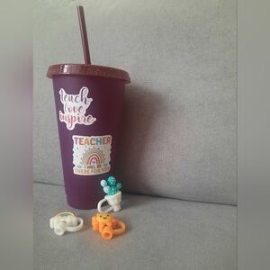 Purple Inspirational Teacher Tumbler